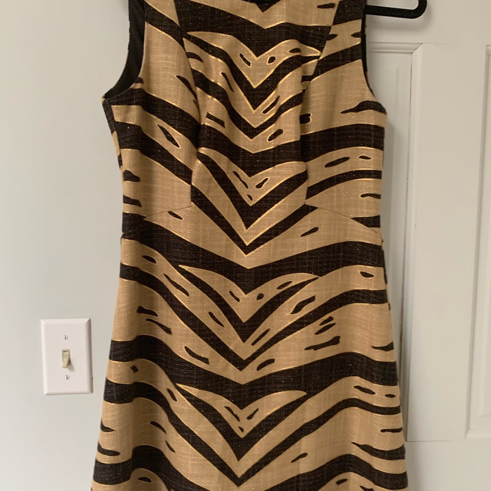 Tiger print linen dress